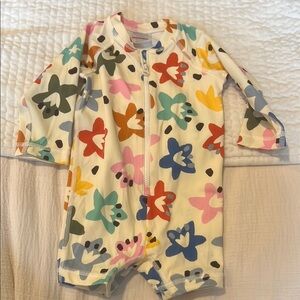 Hanna Andersson Cream and Red Bodysuit with Butterfly Pattern